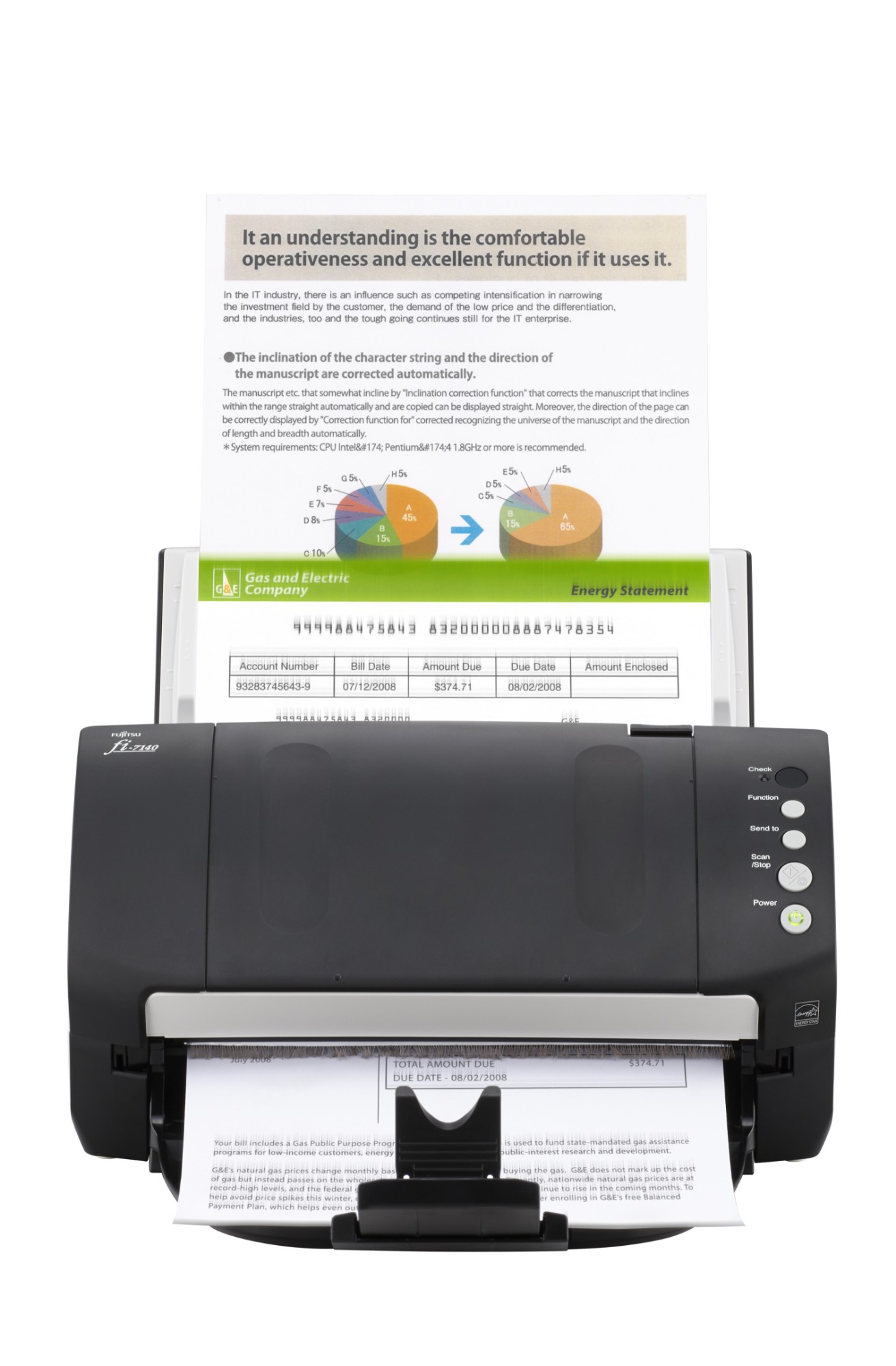 Fujitsu fi-7140 ADF scanner 600 x 600 DPI A4 Black, White