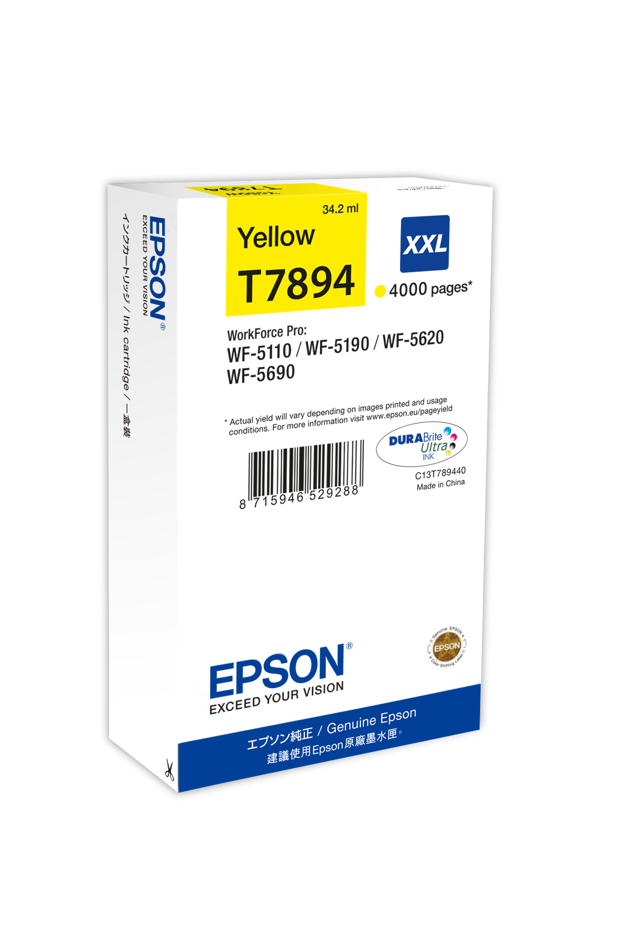 Epson C13T789440 (T7894 XXL) Ink cartridge yellow, 4K pages, 34ml