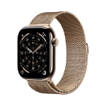 Apple Watch Series 11 GPS + Cellular 46mm Gold Titanium Case with Gold Milanese Loop - M/L