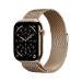 Apple Watch Series 11 GPS + Cellular 46mm Gold Titanium Case with Gold Milanese Loop - S/M