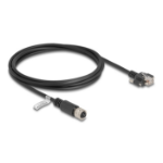DeLOCK M12 Cable D-coded 4 pin female to RJ45 plug with screws Cat.5e FTP 2 m black