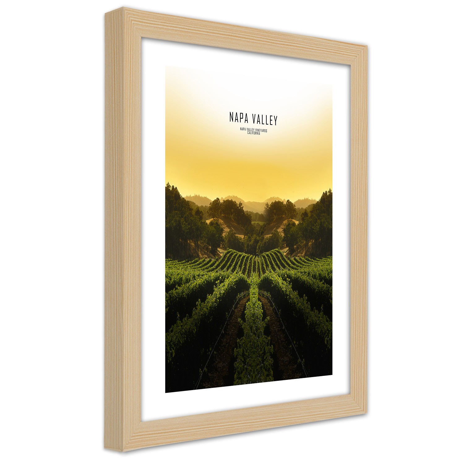 Caro Picture in natural frame, Vineyards in napa vallley