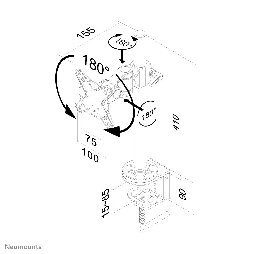 Neomounts monitor arm desk mount, 4 in distributor/wholesale stock for