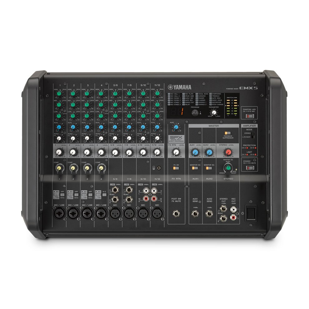 Yamaha EMX5 audio mixer 12 channels Black