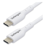 StarTech.com 2m (6.6ft) White USB-C Charging Cable, USB C Cable, USB 2.0 Type-C Laptop Charger Cord, 60W 3A Power Delivery, TPE Jacket, USB-C Data Transfer Cable, M/M