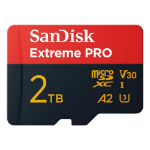 Sandisk Extreme Pro - Flash memory card (SD adapter included) - 2 TB - A2 / Video Class V30 / UHS-I U3 - microSDXC UHS-I