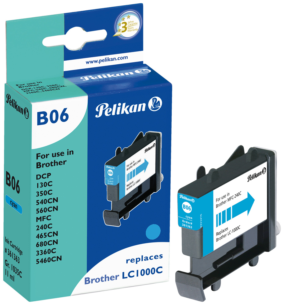 Image of Pelikan 361363/B06 Ink cartridge cyan, 400 pages 11ml (replaces...