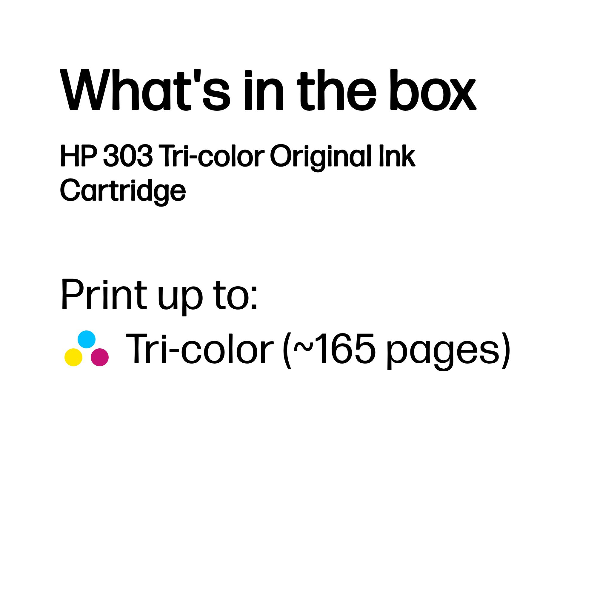 HP 303 Original Ink Cartridge 4-ml Tri-color T6N01AE