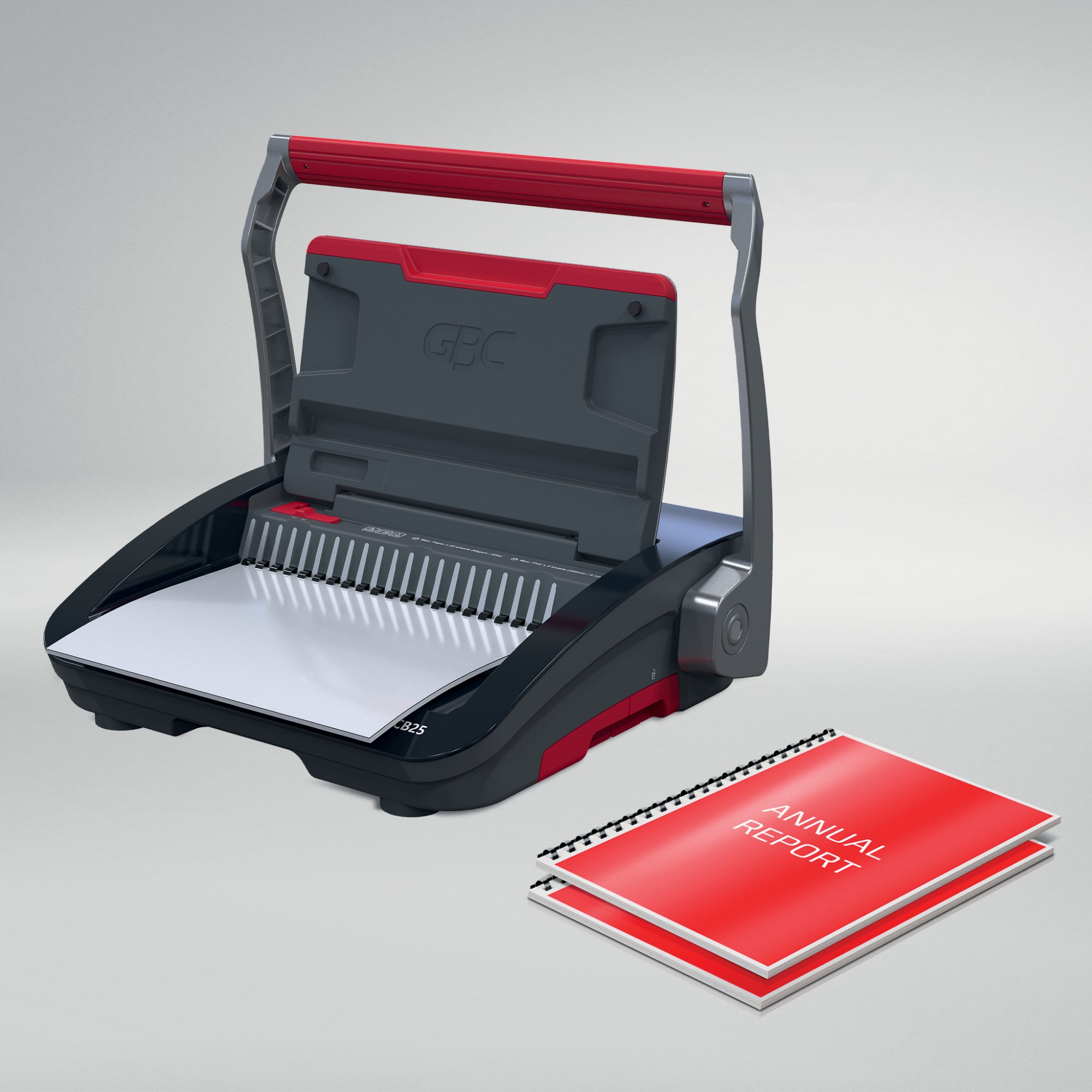GBC CB25 Manual Comb Binding Machine Black/Red 4410063