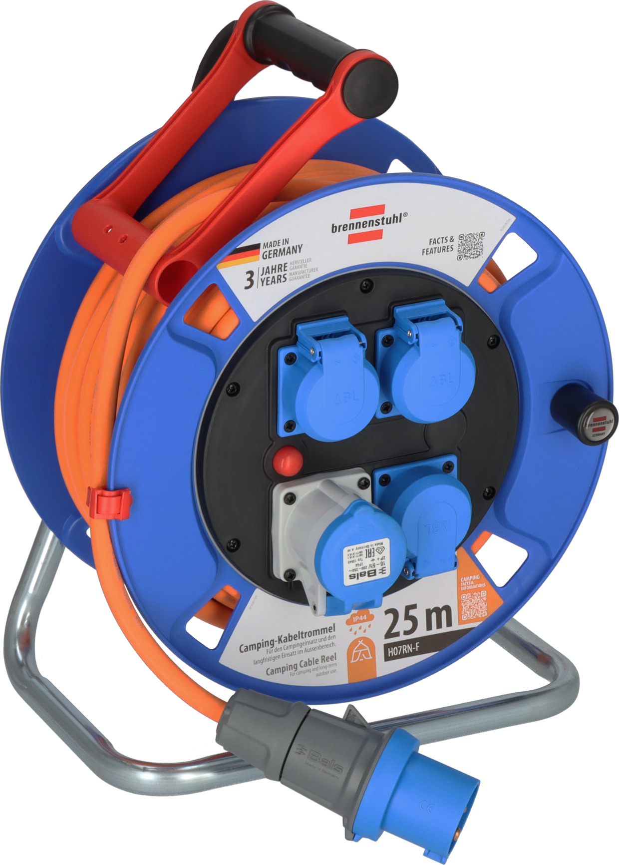 Brennenstuhl 1182690200 power extension 25 m 4 AC outlet(s) Outdoor Bl