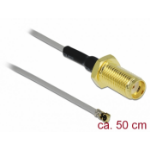 DeLOCK 90404 coaxial cable 0.5 m SMA MHF Black, Gold, Gray