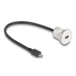 DeLOCK 88184 USB-kabel USB 2.0 0,3 m USB B Zwart, Zilver