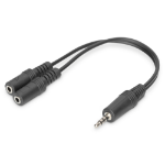 Digitus AK-510301-002-S audio kabel 0,2 m 3.5mm 2 x 3.5mm Zwart