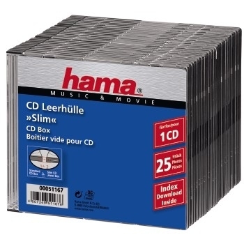Image of Hama CD Slim Box, black, pack of 25 pcs 1 discs