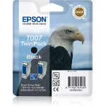 Epson C13T00740210/T007 Ink cartridge black twin pack, 2x540 pages/3.5% 16ml Pack=2 for Epson Stylus Photo 1270/870