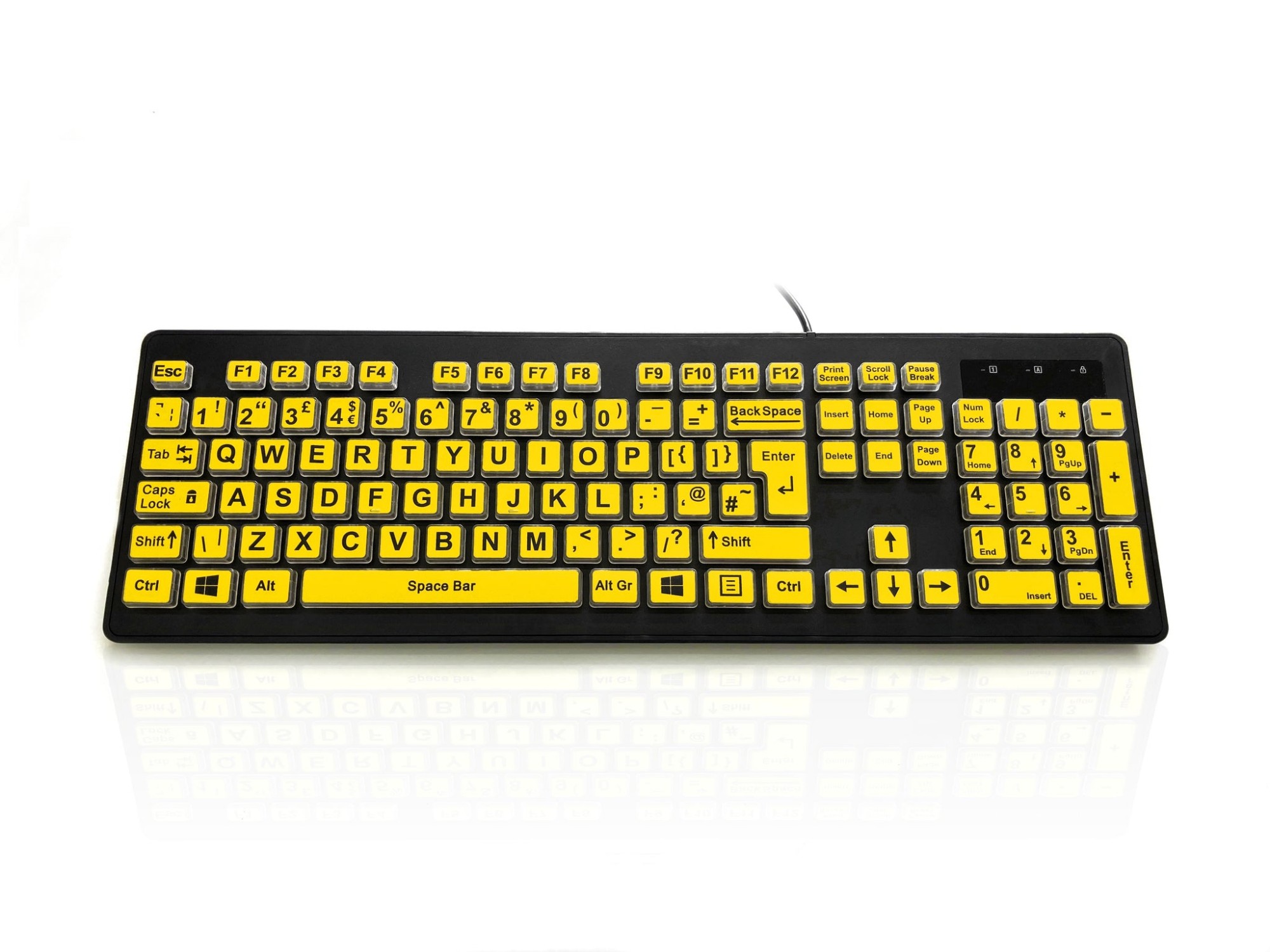 KYB-RAINBOW2-VIS keyboard Home USB QWERTY UK English Black,