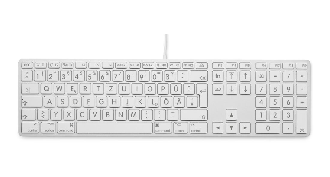 EU Product - BIG USB Tastatur mit Zahlenblock silber DE - Keyboard thumbnail