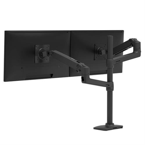 Image of Ergotron LX Series LX Dual Stacking Arm, Tall Pole, Matte Black...