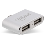 InLine Mini USB 2.0 Hub, USB CM to 2x USB AF, silver