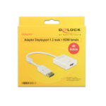 DeLOCK 62608 video cable adapter 0.2 m DisplayPort HDMI Type A (Standard) White