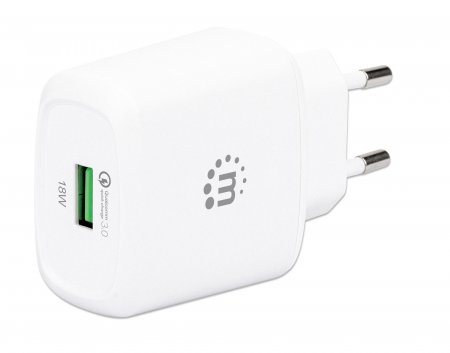 Image of Manhattan Wall/Power Mobile Device Charger (Euro 2-pin), USB-A...