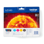Brother LC-980VALBPDR Ink cartridge multi pack Bk,C,M,Y Blister Acustic Magnetic 360pg + 3x260pg Pack=4 for Brother DCP 145 C