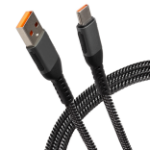 Maplin USB-C to USB-A 60W Braided Cable - Grey - 1m