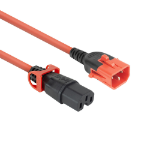 ACT Netsnoer C14 IEC Lock+ Dual Locking - C15 IEC Lock+ rood 1 m, PC3869