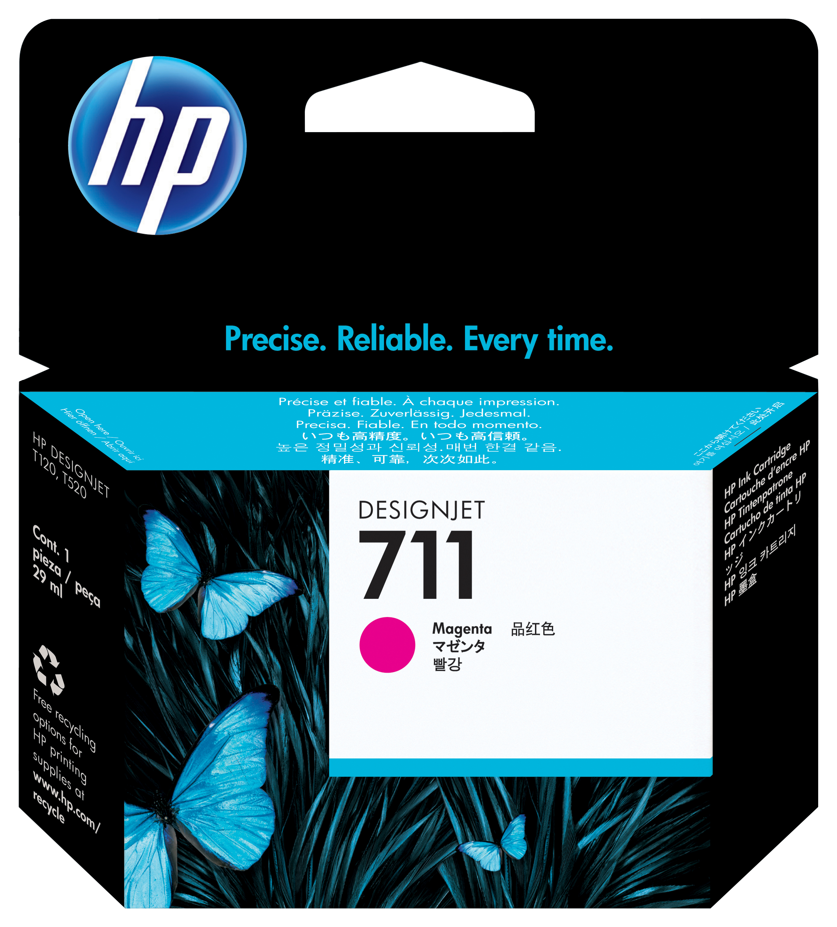 Image of HP CZ131A/711 Ink cartridge magenta 29ml for HP DesignJet T 520