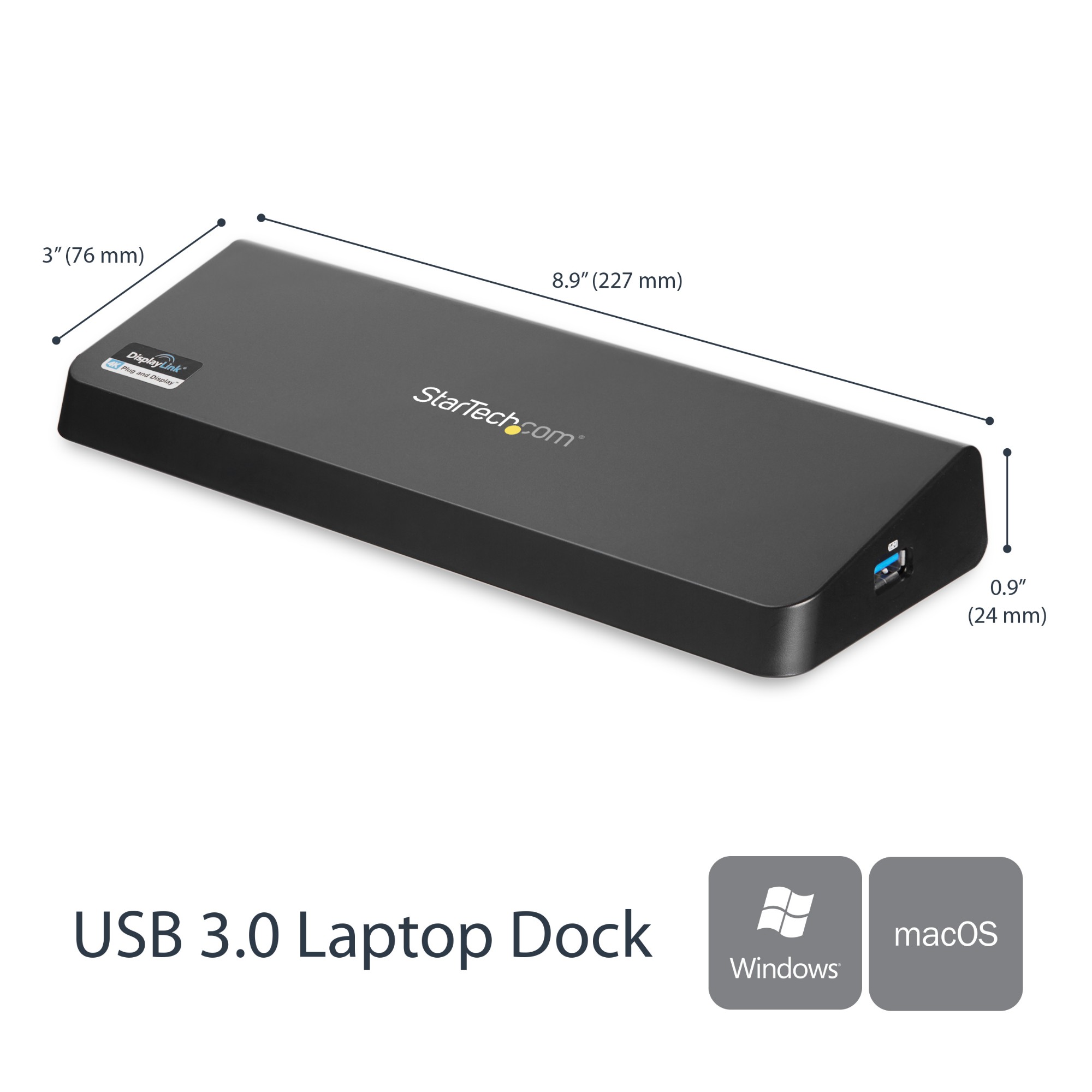 StarTech.com USB 3.0 Docking Station Dual Monitor with HDMI &amp; 4K DisplayPort - USB 3.0 to 4x USB-A, Ethernet, HDMI and DP - USB Type A Universal Laptop Docking Station for Mac &amp; Windows