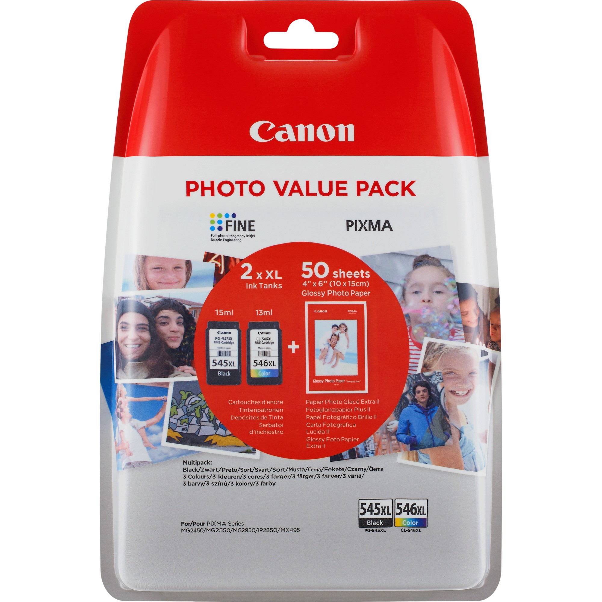 Canon PG-545XL/CL-546XL High Yield Ink Cartridge Multipack