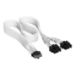 Corsair Elite Premium Individually Sleeved, PCIe 12V-2x6 to 2x 8-pin (6+2 split) PCIe Cable - White