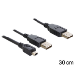 DeLOCK 83178 USB-kabel USB 2.0 0,3 m 2 x USB A Zwart