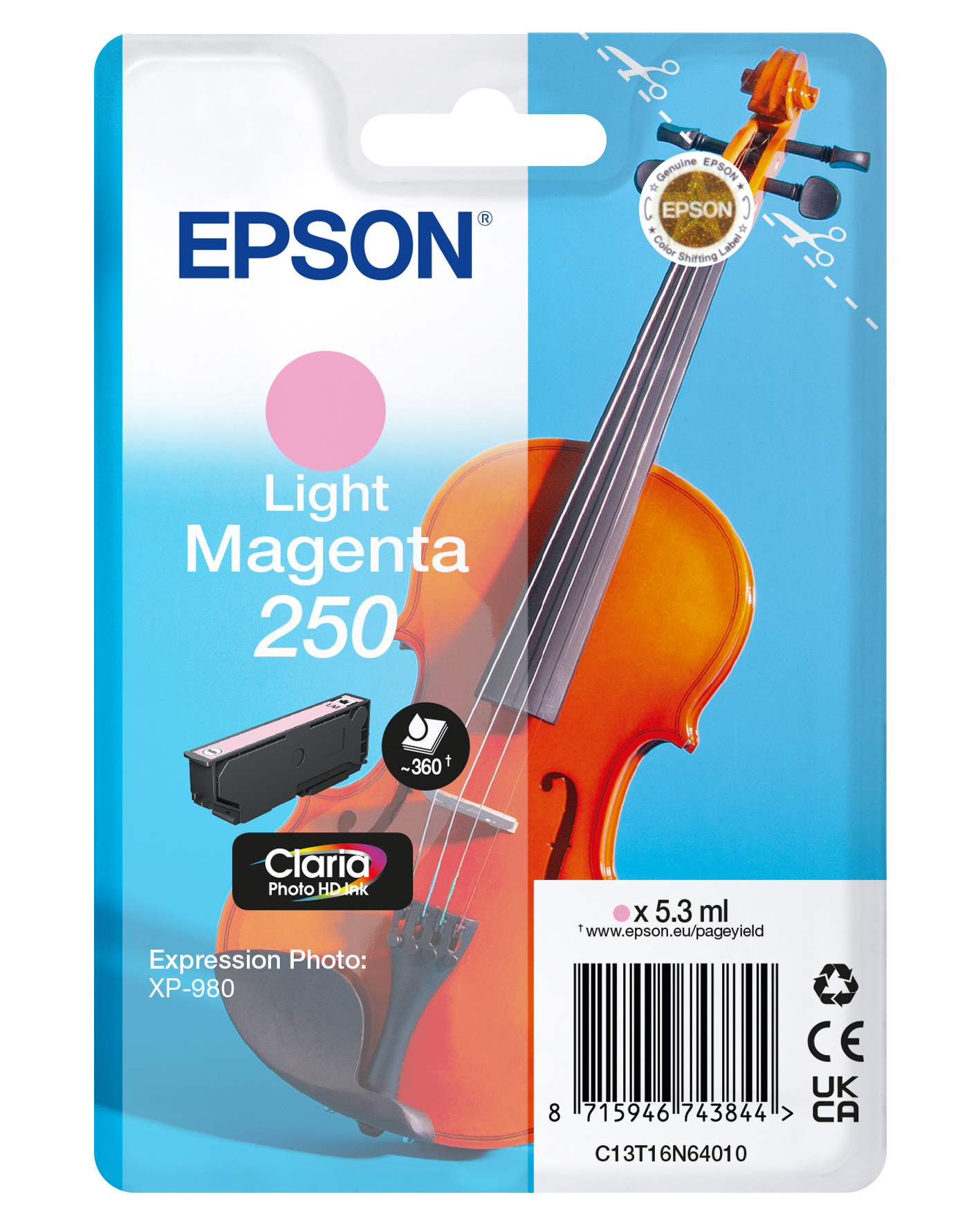 Image of Epson C13T16N64010/250 Ink cartridge light magenta. 360 pages 5.3ml fo