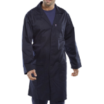 BEESWIFT Poly Cotton Warehouse Coat Navy Blue 38