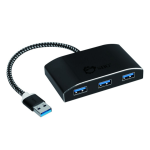 Siig JU-H40F12-S1 interface hub USB 3.2 Gen 1 (3.1 Gen 1) Type-A 5000 Mbit/s Black