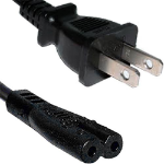 Cablenet 2m USA Plug (2 Pin) - IEC C7 Figure of 8 Black PVC Power Leads