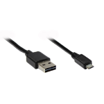Alcasa USB 2.0 A/micro B, 1m USB-kabel USB A Micro-USB B Zwart