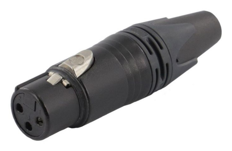 3-Pole female cable connector, Black