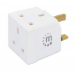 Manhattan UK Plug Adaptor, x2 output (2-way), Plug Socket, White, Three Year Warranty