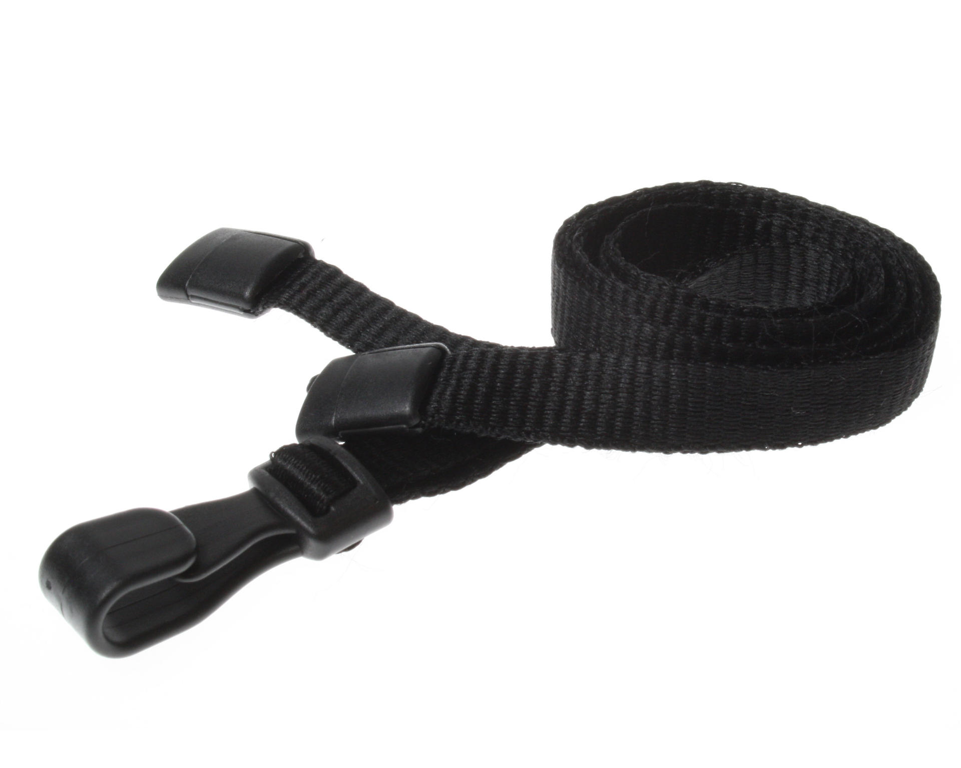 Image of Digital ID 10mm Recycled Plain Black Lanyards with Plastic J Clip...