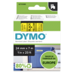 Dymo 53718/S0720980 DirectLabel-etikettes black on yellow 24mm x 7m for Dymo D1 6-24mm/400 Duo