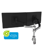 R-Go Tools R-Go Zepher 4 C2, Circular Dual Monitor Arm, Desk Mount, Adjustable, 0-8 kg, Black-Silver, Low Carbon Footprint