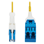 Tripp Lite N381L-001-MF 400G Duplex Singlemode 9/125 OS2 Fiber Optic Cable Adapter (CS-UPC/LC-UPC), M/F, Round LSZH Jacket, Yellow, 1 ft.