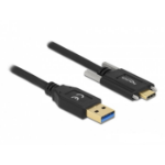 DeLOCK SuperSpeed USB 10 Gbps (USB 3.2 Gen 2) Cable Type-A male to USB Type-C male with screws on the sides 0.5 m