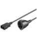 Microconnect PE130100 power cable Black 1 m C14 coupler Power plug type F