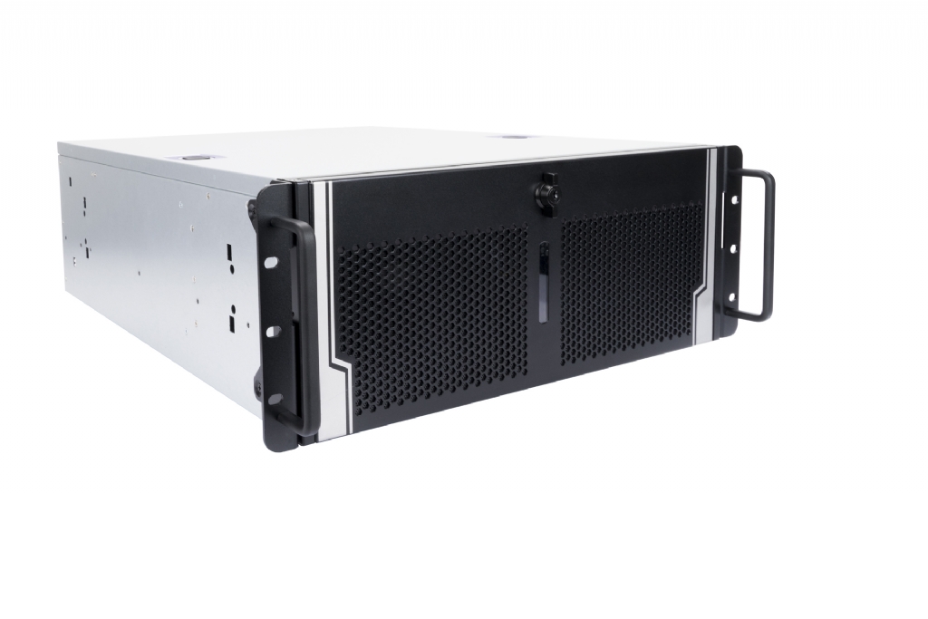 In-Win IW-R400-03N - 4U Rack Server Chassis w/ Lockable Door - 4x GPU Backplane - Ideal for Rendering, Mining and HPC thumbnail