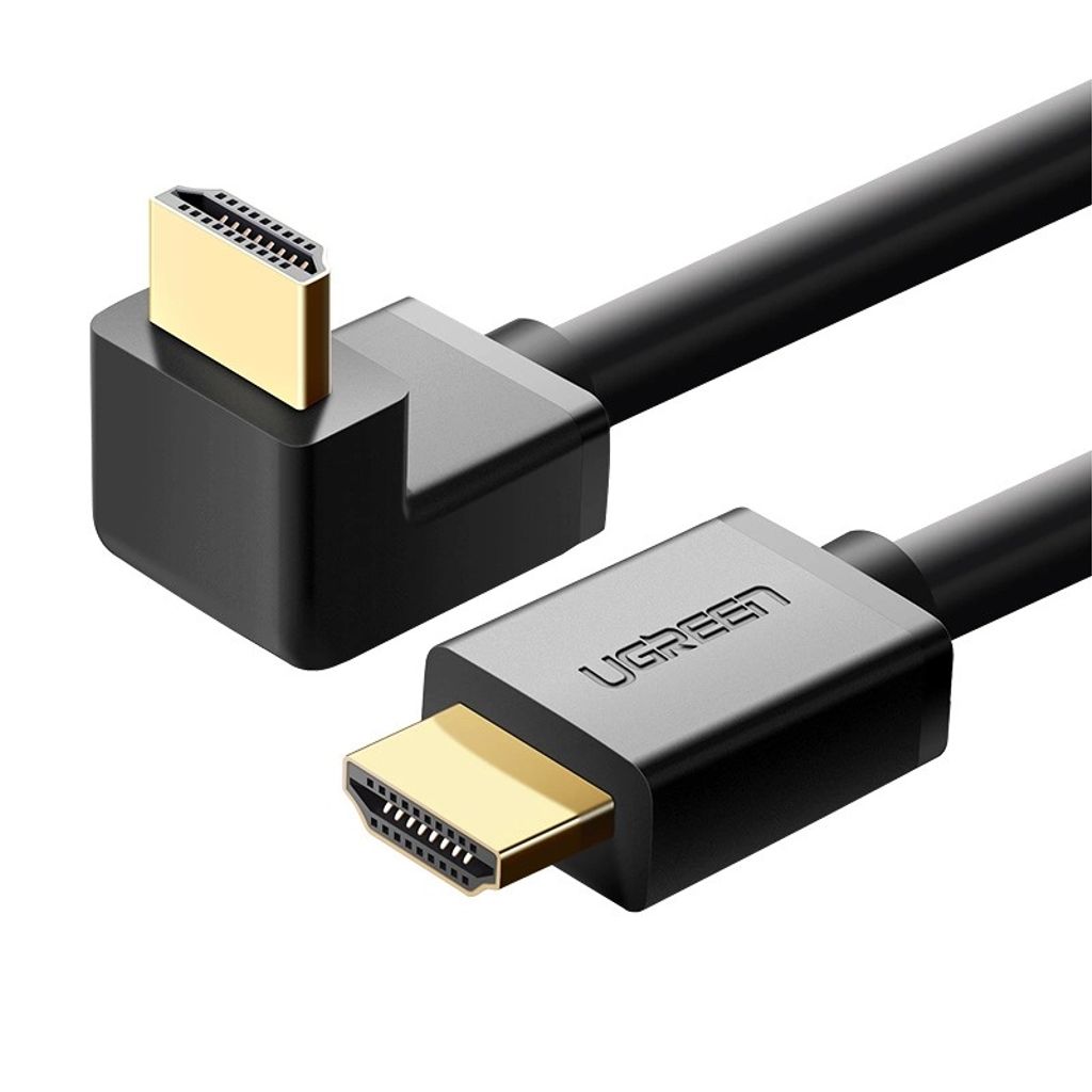 EU Product - angled HDMI cable (90�), 4K, 2m - Black thumbnail