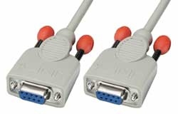 Photos - Cable (video, audio, USB) Lindy 3m Null modem cable serial cable White 9-pin D-sub 31577 