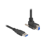DeLOCK USB 5 Gbps Cable USB Type-A male straight to USB Type-B male with screw distance 22 mm 90° upwards angled 1 m black